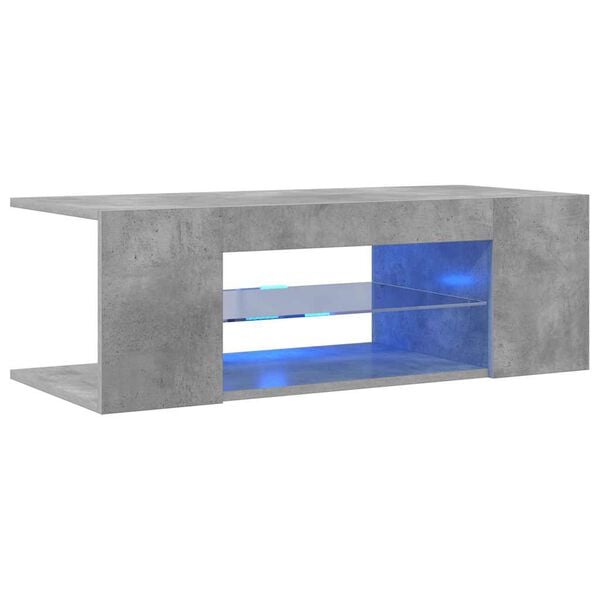 vidaXL Έπιπλο Τηλεόρασης με LED Γκρι Σκυροδέματος 90x39x30 εκ.