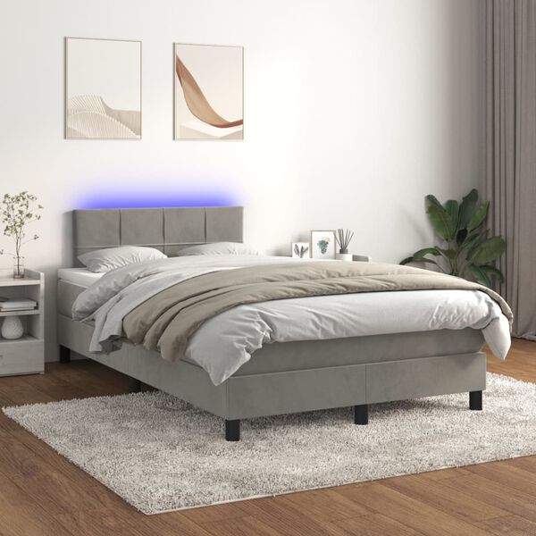 vidaXL &Kappa;&rho;&epsilon;&beta;ά&tau;&iota; Boxspring &mu;&epsilon; &Sigma;&tau;&rho;ώ&mu;&alpha; & LED &Alpha;&nu;.&Gamma;&kappa;&rho;&iota; 120x200 &epsilon;&kappa;. &Beta;&epsilon;&lambda;&omicron;ύ&delta;&iota;&nu;&omicron;