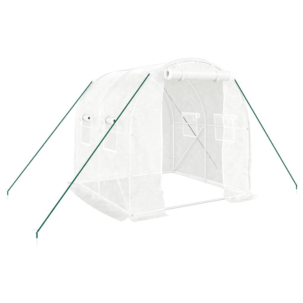 vidaXL Θερμοκήπιο με Ατσάλινο Πλαίσιο Λευκό 4 μ² 2 x 2 x 2 μ.