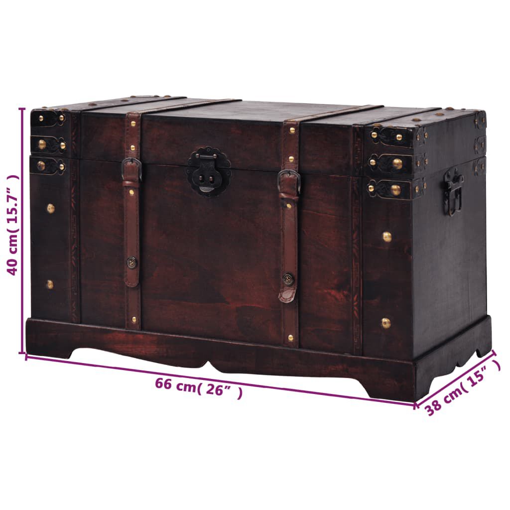 vidaXL Σεντούκι Θησαυρού Vintage Στιλ 66 x 38 x 40 εκ. Ξύλινο