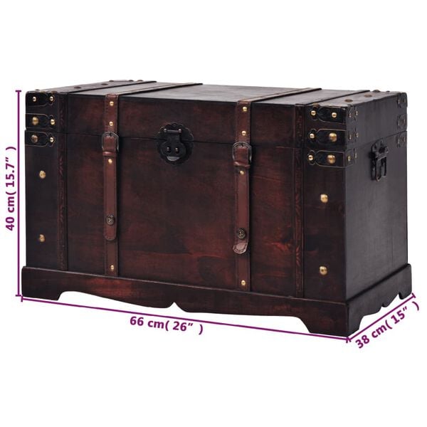 vidaXL Σεντούκι Θησαυρού Vintage Στιλ 66 x 38 x 40 εκ. Ξύλινο