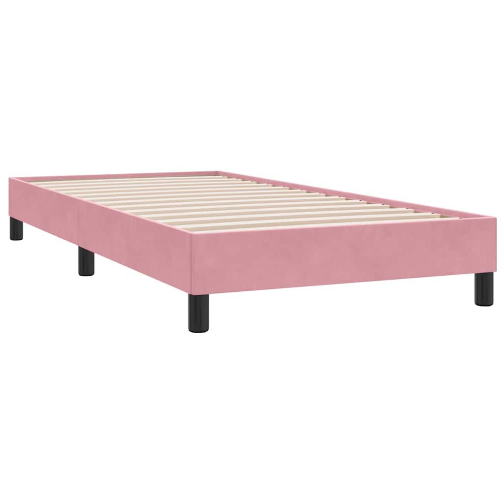 vidaXL Πλαίσιο κρεβατιού χωρίς στρώμα Ροζ 90x220 cm Βελούδινο