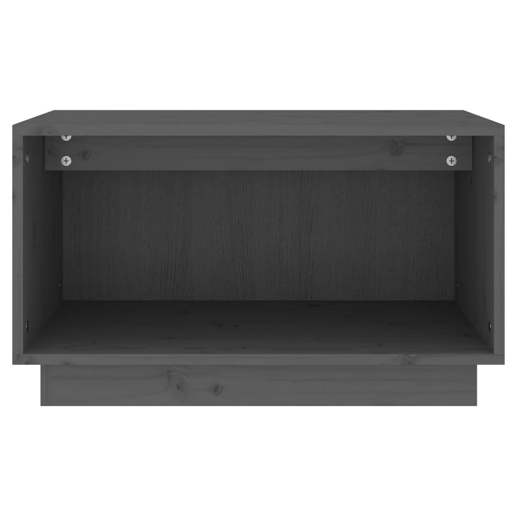 vidaXL Έπιπλο Τηλεόρασης Γκρι 60 x 35 x 35εκ. από Μασίφ Ξύλο Πεύκου