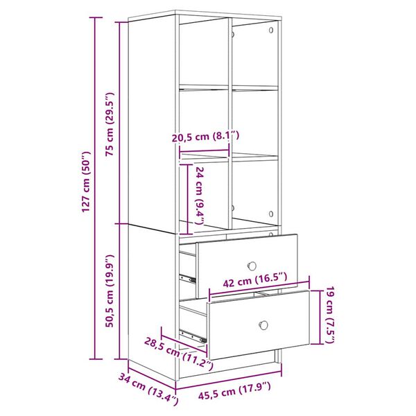 vidaXL Γραφείο με αποθηκευτικό χώρο 2 pcs Δρύς Sonoma 70 x 50 x 76 εκ.