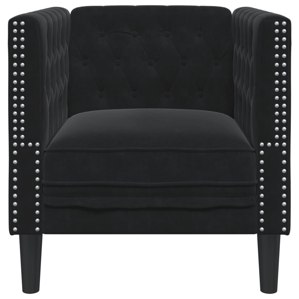 vidaXL Πολυθρόνα Chesterfield Μαύρο Βελούδινη