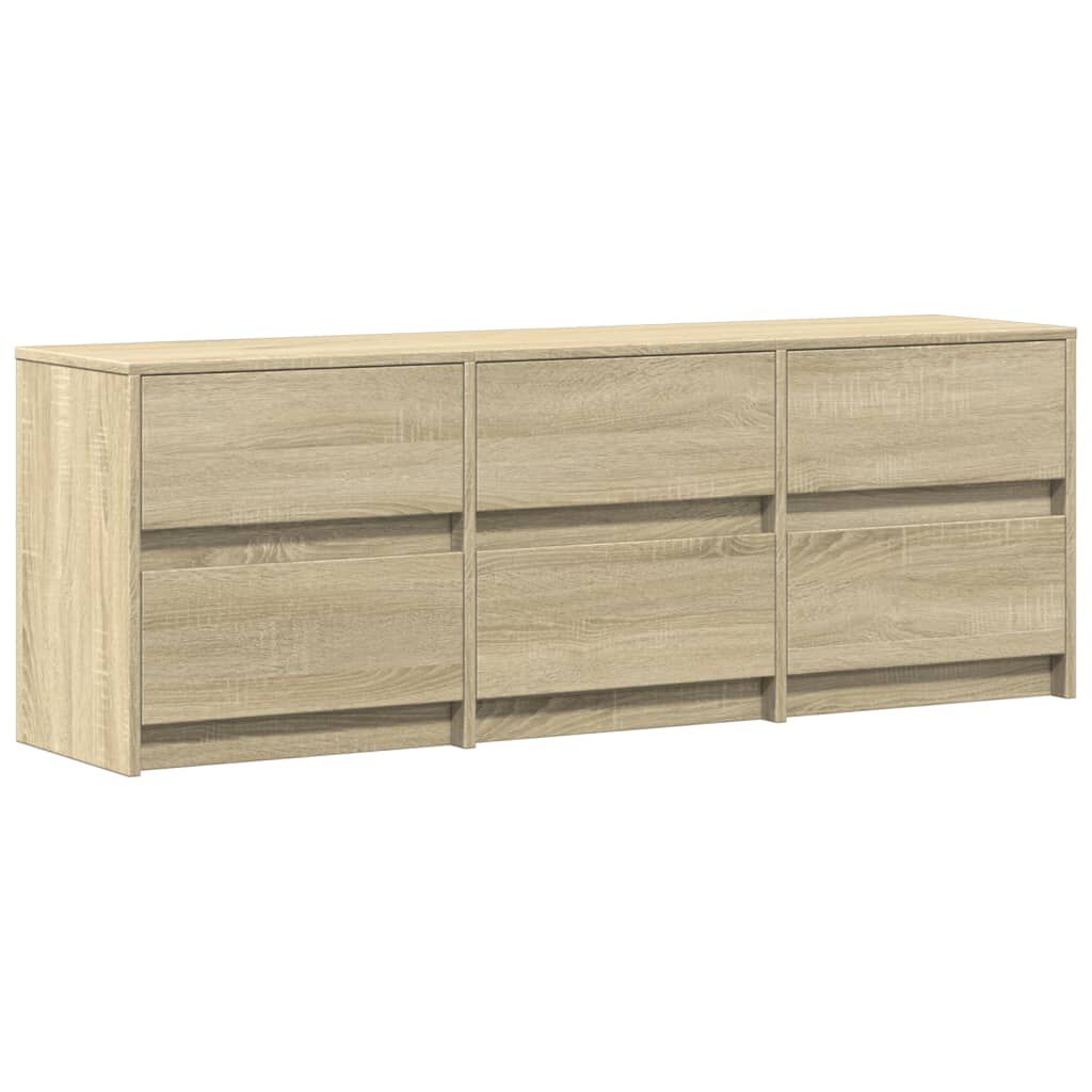 vidaXL Έπιπλο Τηλεόρασης με LED Sonoma Δρυς 140x34x50 εκ. Επεξ. Ξύλο