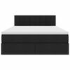 vidaXL Κρεβάτι με αποθηκευτικό χώρο και στρώμα Μαύρο 140 x 200 cm