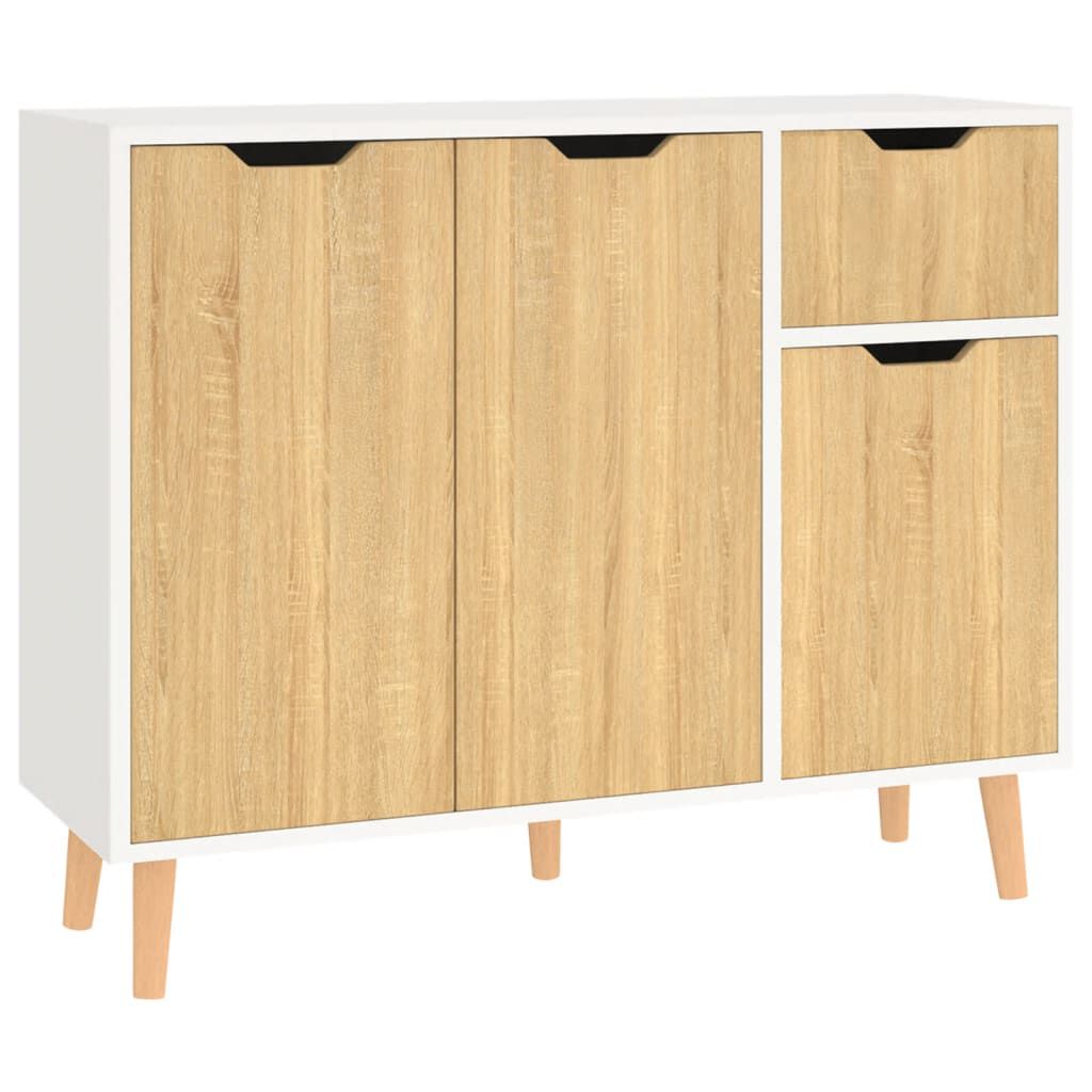 vidaXL Μπουφές Λευκός/Sonoma Δρυς 90x30x72 εκ. Επεξεργασμένο Ξύλο