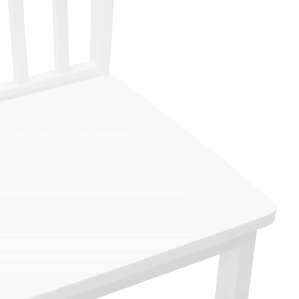 vidaXL Καρέκλες τραπεζαρίας 2 τεμάχια Λευκό μασίφ ξύλο καουτσούκ