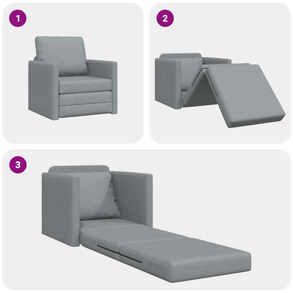 vidaXL Καναπές-Κρεβάτι Δαπέδου 2 σε 1 Αν. Γκρι 112x174x55 εκ. Ύφασμα
