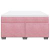 vidaXL Κρεβάτι Boxspring με Στρώμα Ροζ 140x190 εκ. Βελούδινο