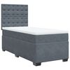 vidaXL Κρεβάτι Boxspring με Στρώμα Σκούρο Γκρι 100x200 εκ. Βελούδινο