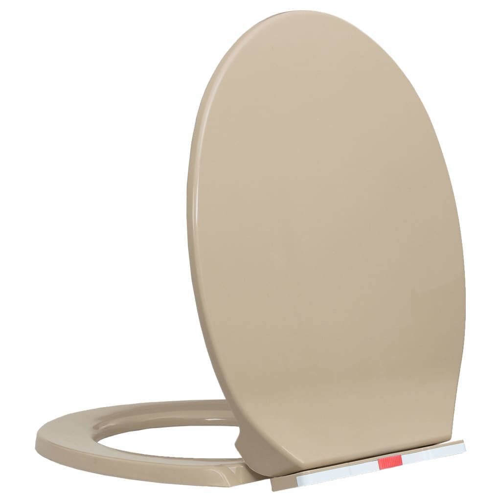 vidaXL Κάλυμμα Λεκάνης με Soft Close &amp; Quick Release Οβάλ Μπεζ