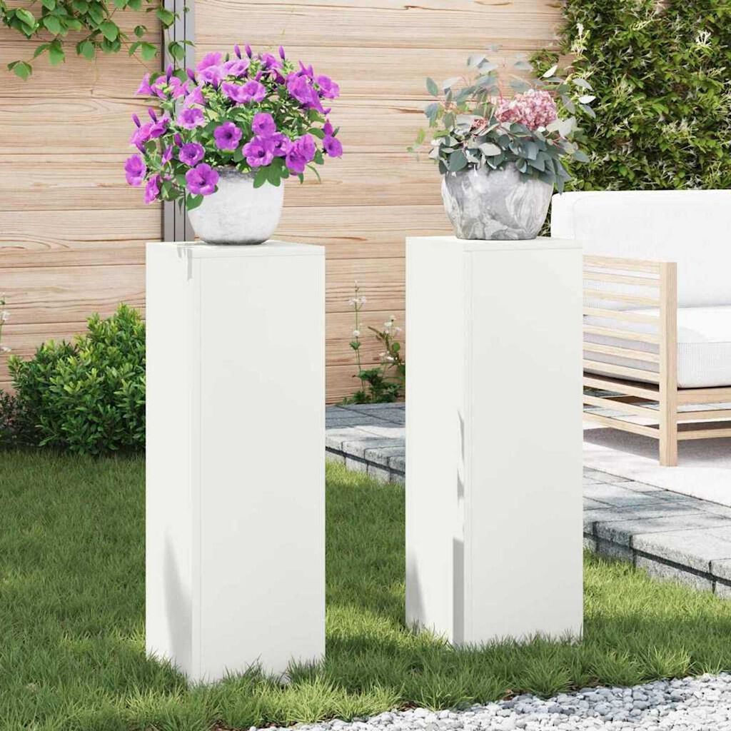 vidaXL Στήριξη φυτών 2 pcs Λευκό 24 x 24 x 75 εκ. Ατσάλι