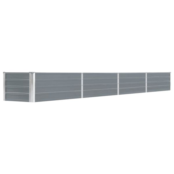 vidaXL Ζαρντινιέρα Υπερυψωμένη Γκρι 320x40x45 εκ. Γαλβανισμ. Χάλυβας