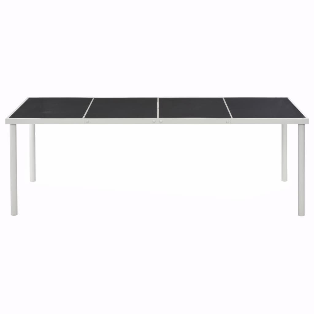 vidaXL Τραπέζι Κήπου Μαύρο 220 x 90 x 74,5 εκ. Ατσάλινο