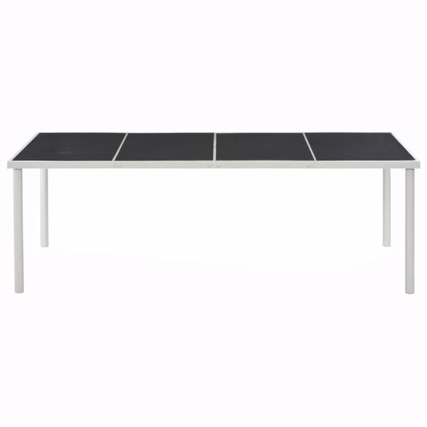vidaXL Τραπέζι Κήπου Μαύρο 220 x 90 x 74,5 εκ. Ατσάλινο