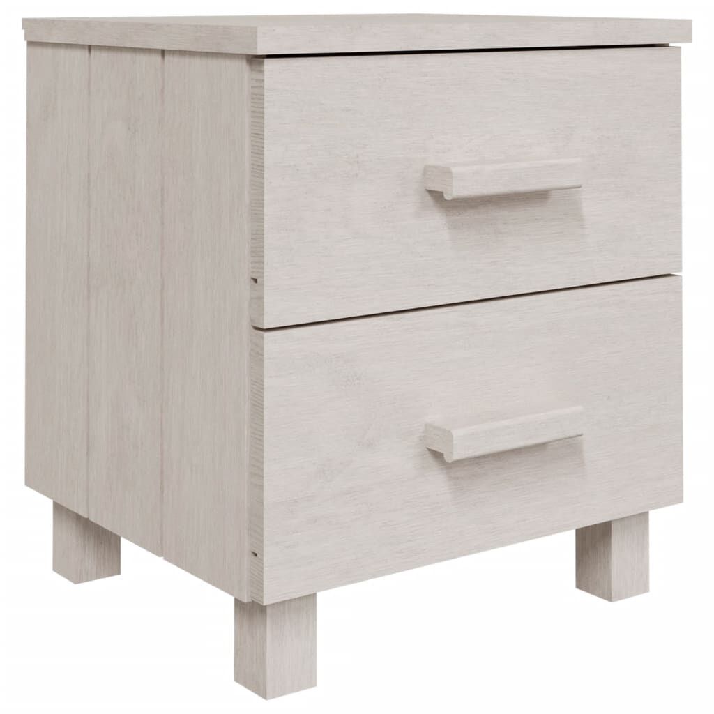 vidaXL Κομοδίνο HAMAR 2 Τεμ. Λευκά 40 x 35 x 44,5εκ. Μασίφ Ξύλο Πεύκου