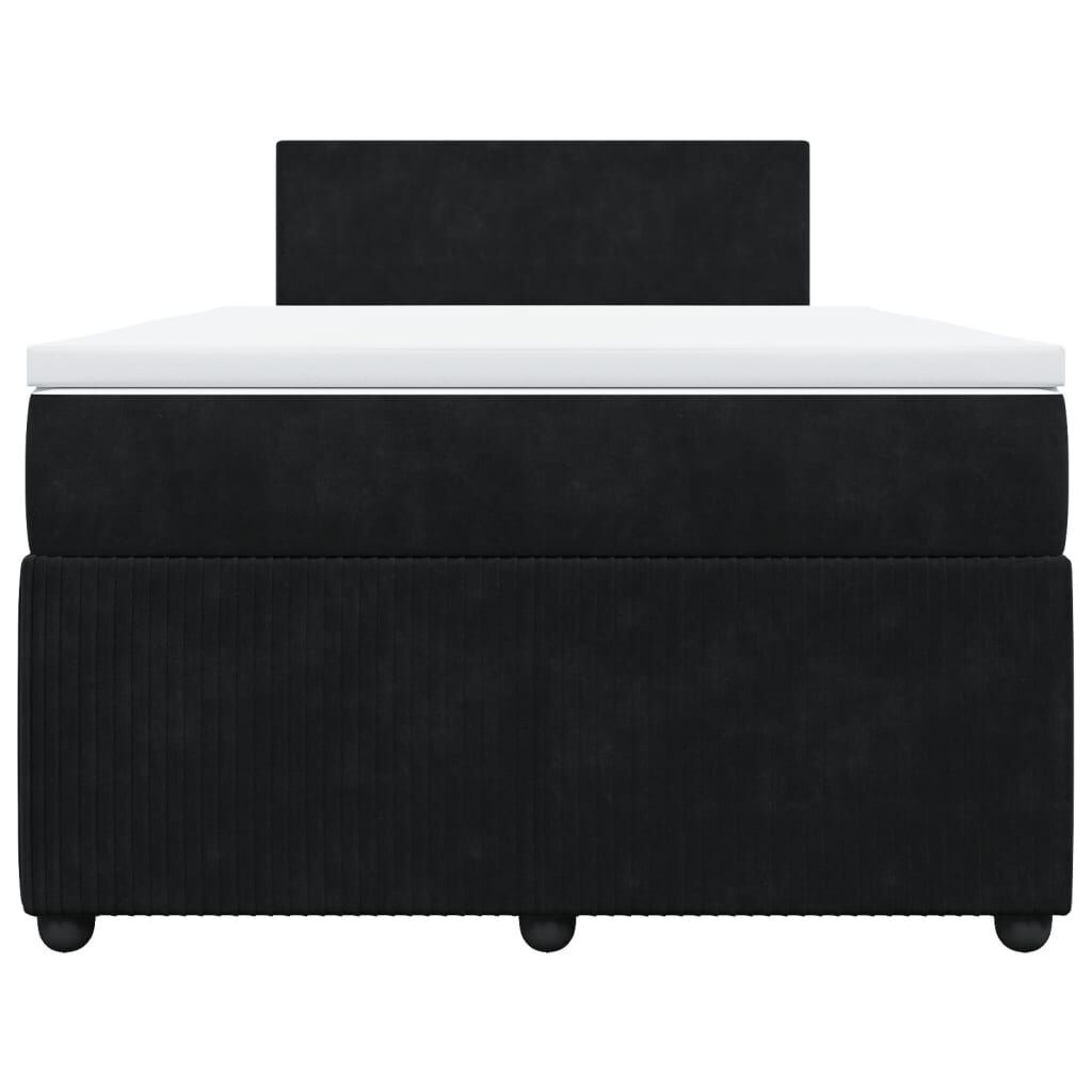 vidaXL Κρεβάτι Boxspring με Στρώμα Μαύρο 120x190 εκ. Βελούδινο