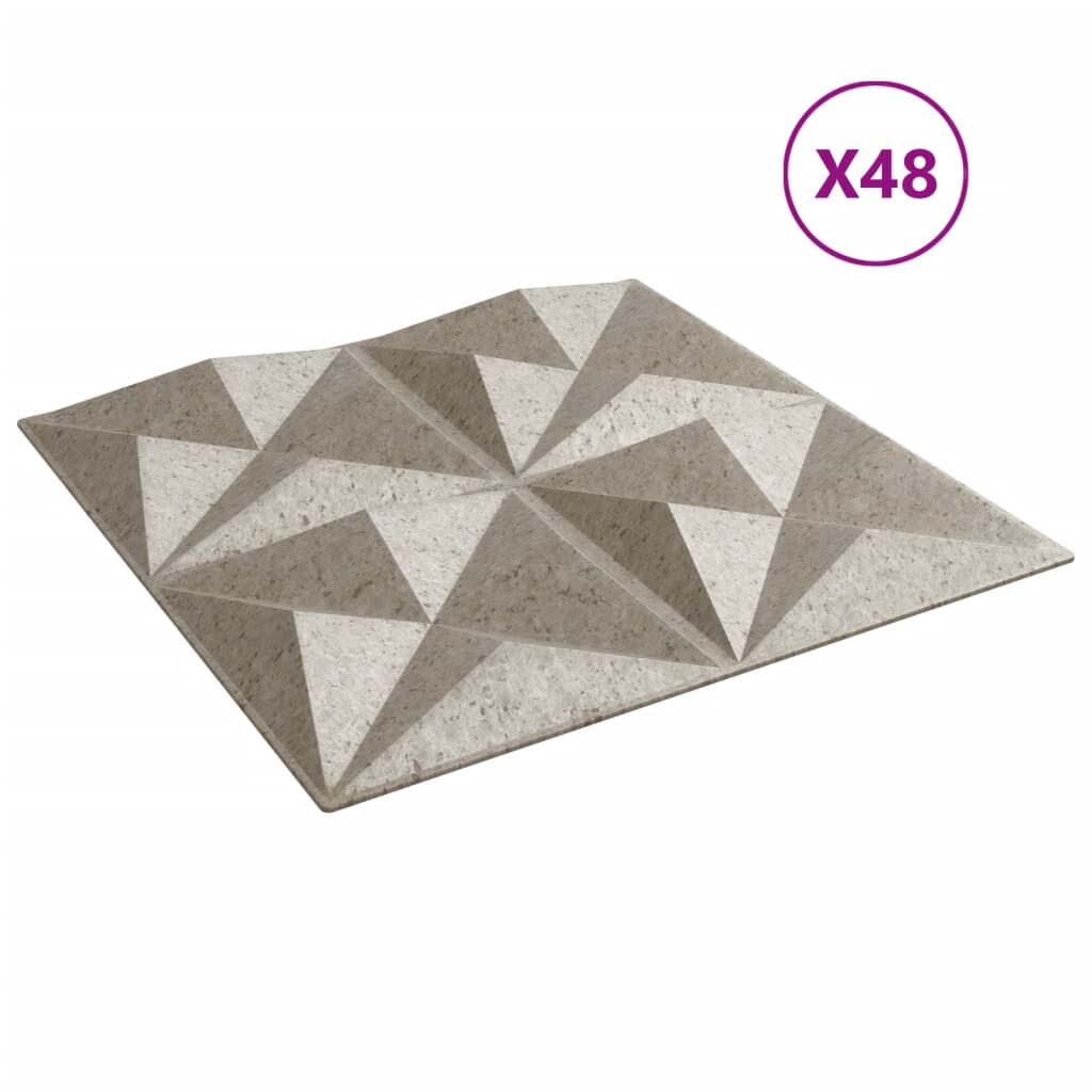 vidaXL Πάνελ Τοίχου 48 τεμ. Τσιμέντο Origami 50 x 50 εκ. 12 μ² από XPS