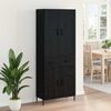 vidaXL Highboard &Mu;&alpha;ύ&rho;&eta; &Omicron;&xi;&upsilon;ά 69,5 x 34 x 180 &epsilon;&kappa;. &Epsilon;&pi;&epsilon;&xi;&epsilon;&rho;&gamma;&alpha;&sigma;&mu;έ&nu;&omicron; &xi;ύ&lambda;&omicron;