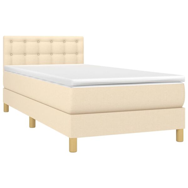 vidaXL &Kappa;&rho;&epsilon;&beta;ά&tau;&iota; Boxspring &mu;&epsilon; &Sigma;&tau;&rho;ώ&mu;&alpha; &Kappa;&rho;&epsilon;&mu; 90x200 &epsilon;&kappa;.&Upsilon;&phi;&alpha;&sigma;&mu;ά&tau;&iota;&nu;&omicron;