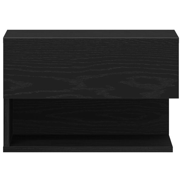 vidaXL Κομοδίνο 2 pcs Μαύρη δρυς 46 x 29.5 x 30 εκ. Επεξεργασμένο ξύλο