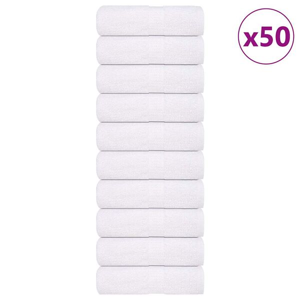 vidaXL Πετσέτες Επισκεπτών 50 τεμ. FROGN Λευκό 30x50 εκ. 100% Βαμβ.