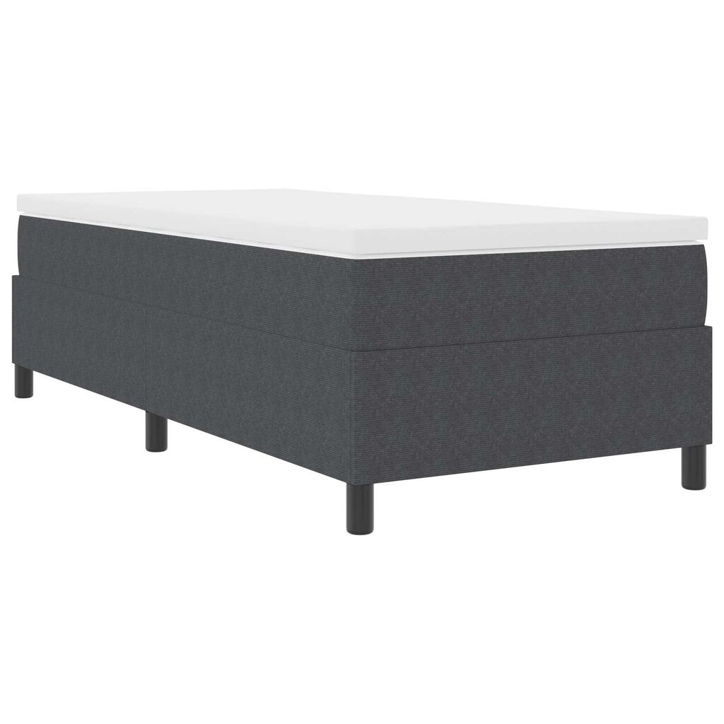 vidaXL Κρεβάτι Box Spring με Στρώμα σε Σκούρο Γκρι - 100 x 200 εκ., Ύφασμα Κορντούρας