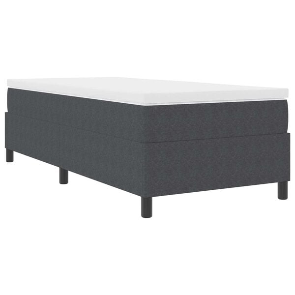 vidaXL Κρεβάτι Box Spring με Στρώμα σε Σκούρο Γκρι - 100 x 200 εκ., Ύφασμα Κορντούρας
