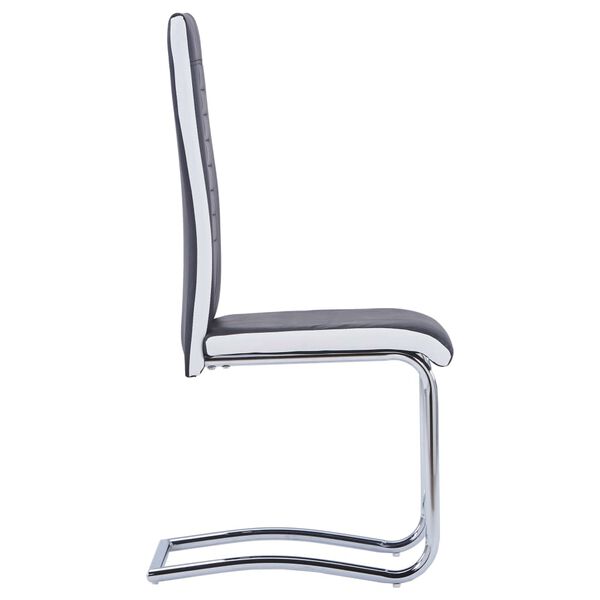 vidaXL Καρέκλες Τραπεζαρίας «Πρόβολος» 4 τεμ. Μαύρες Συνθετικό Δέρμα