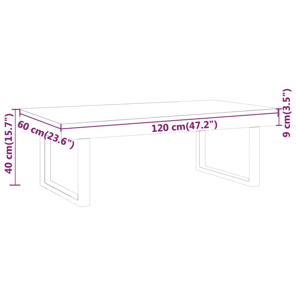 vidaXL Τραπεζάκι Σαλονιού Γκρι/Μαύρο 120x60x40 εκ. από MDF/Σίδερο