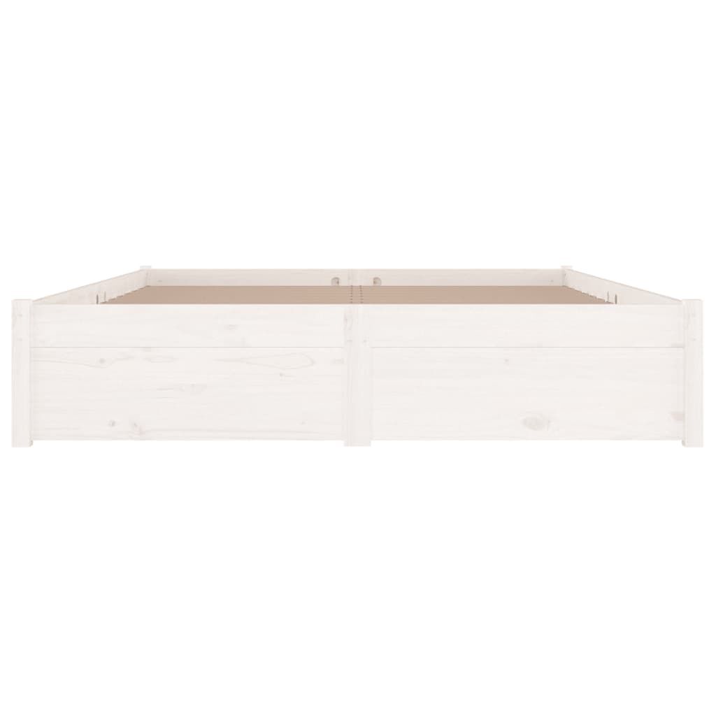 vidaXL Πλαίσιο Κρεβατιού Συρτάρια Λευκό 180 x 200 εκ Super King Size