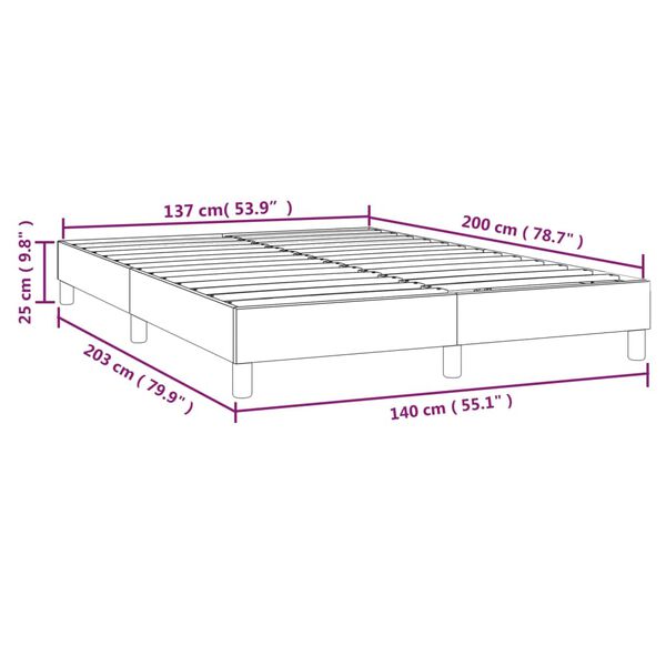 vidaXL Σκελετός Κρεβατιού Χωρίς Στρώμα Μπλε 140x200 εκ.Υφασμάτινο