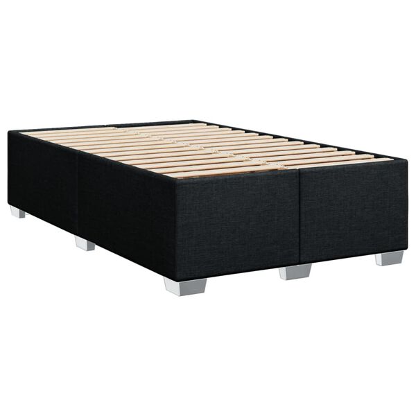 vidaXL Κρεβάτι Boxspring με Στρώμα Μαύρο 100 x 200 εκ. Υφασμάτινο