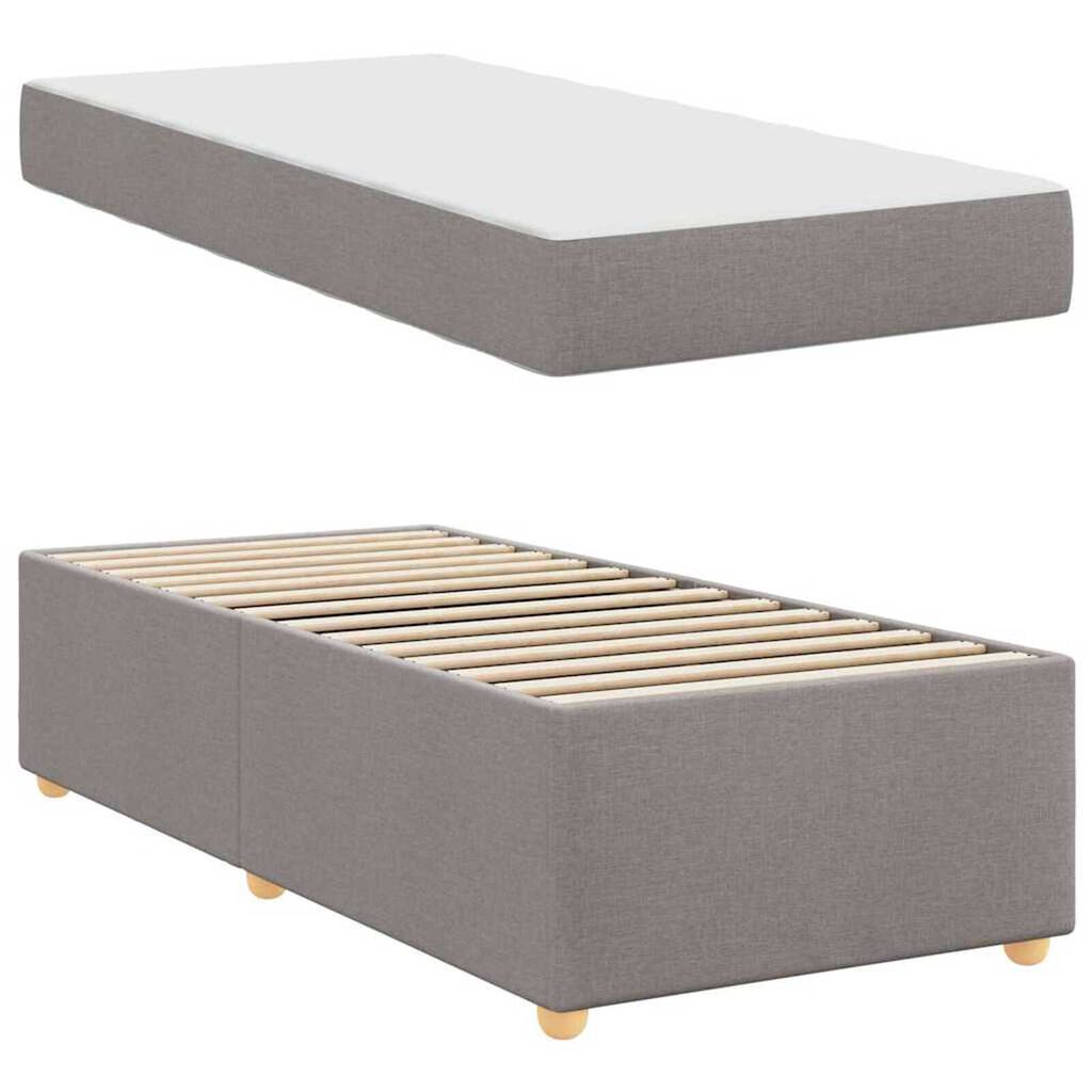 vidaXL Σκελετός κρεβατιού με στρώμα Άλλο Taupe 90 x 200 cm ύφασμα
