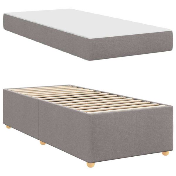 vidaXL Σκελετός κρεβατιού με στρώμα Άλλο Taupe 90 x 200 cm ύφασμα