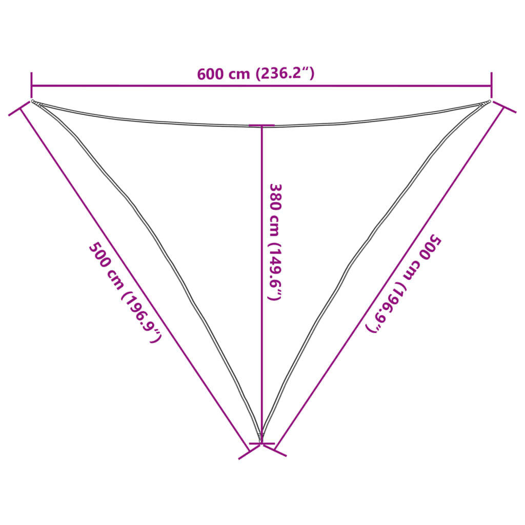 vidaXL Πανί Σκίασης Μαύρο 5 x 5 x 6 μ. από HDPE 160 γρ./μ²