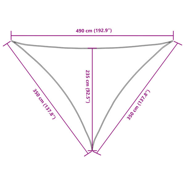 vidaXL Πανί Σκίασης Τρίγωνο Taupe 3,5 x 3,5 x 4,9 μ. από Ύφασμα Oxford