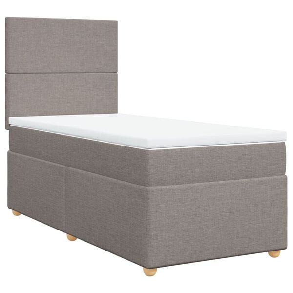 vidaXL &Kappa;&rho;&epsilon;&beta;ά&tau;&iota; Boxspring &mu;&epsilon; &Sigma;&tau;&rho;ώ&mu;&alpha; Taupe 80x200 &epsilon;&kappa;. &Upsilon;&phi;&alpha;&sigma;&mu;ά&tau;&iota;&nu;&omicron;