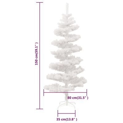 vidaXL Χριστουγεν. Δέντρο Προφωτισμένο Τεχνητό Μπάλες Λευκό 150εκ