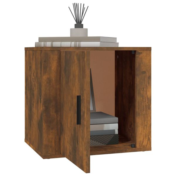 vidaXL Κομοδίνο Καπνιστή Δρυς 50 x 39 x 47 εκ.