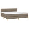 vidaXL &Kappa;&rho;&epsilon;&beta;ά&tau;&iota; Boxspring &mu;&epsilon; &Sigma;&tau;&rho;ώ&mu;&alpha; & LED Taupe 180x200 &epsilon;&kappa;. &Upsilon;&phi;&alpha;&sigma;&mu;ά&tau;&iota;&nu;&omicron;