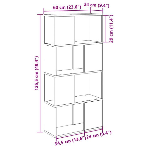 vidaXL Κέντρο ψυχαγωγίας Καφέ 60 x 24 x 124 εκ Επεξεργασμένο ξύλο
