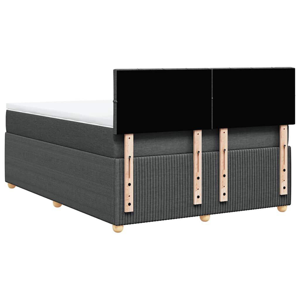 vidaXL Κρεβάτι Boxspring με Στρώμα Σκούρο Γκρι 160x200 εκ Υφασμάτινο