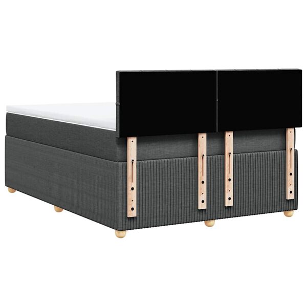 vidaXL Κρεβάτι Boxspring με Στρώμα Σκούρο Γκρι 160x200 εκ Υφασμάτινο