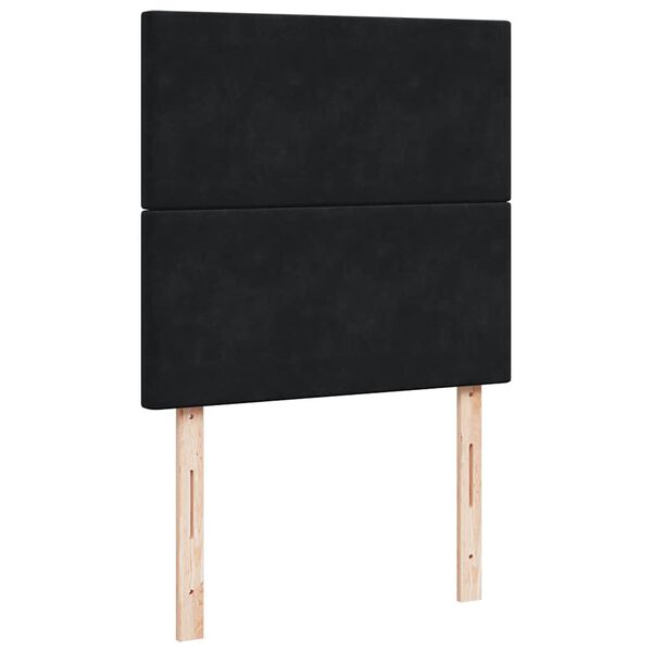 vidaXL Κρεβάτι Boxspring με Στρώμα Μαύρο 90x190 εκ. Βελούδινο