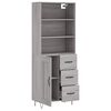 vidaXL Ντουλάπι Γκρι Sonoma 69,5 x 34 x 180 εκ. Επεξεργασμένο Ξύλο
