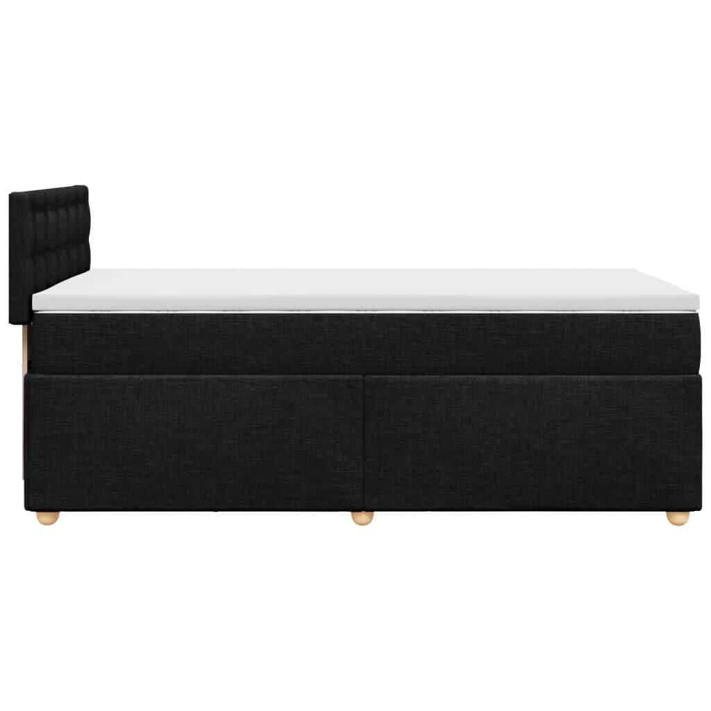 vidaXL Κρεβάτι Boxspring με Στρώμα Μαύρο 90x190 εκ.Υφασμάτινο