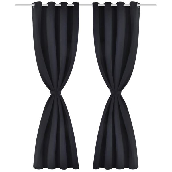 vidaXL Κουρτίνα Συσκότισης με Μεταλλικά Τρουκς Μαύρη 270 x 245 εκ.